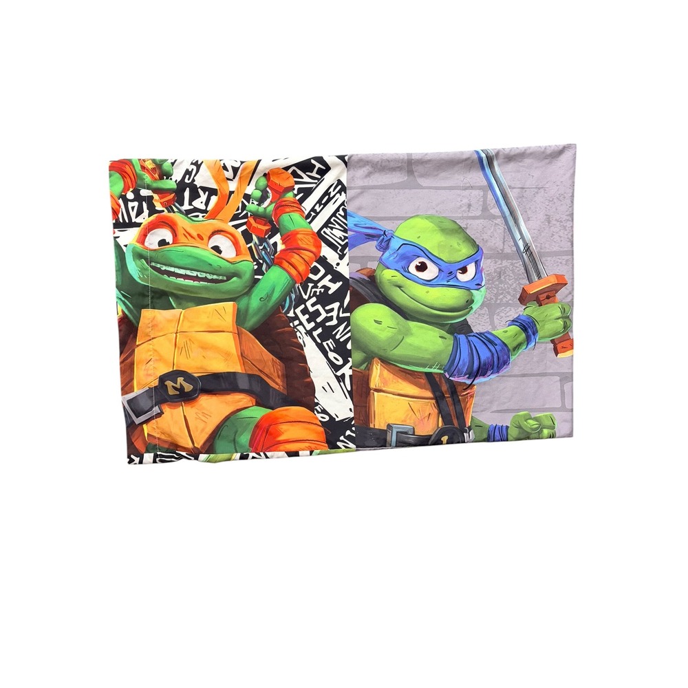Nickelodeon TMNT Mutant Mayhem Pillowcase Kids Standard Green Graphic Print